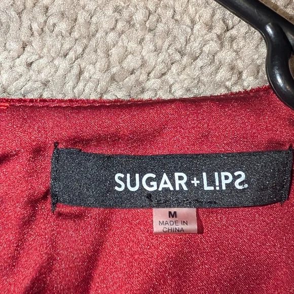 Sugar+lips Deep Velvet Burgundy Blouse Goth/Victorian Vibes - Picture 4 of 5